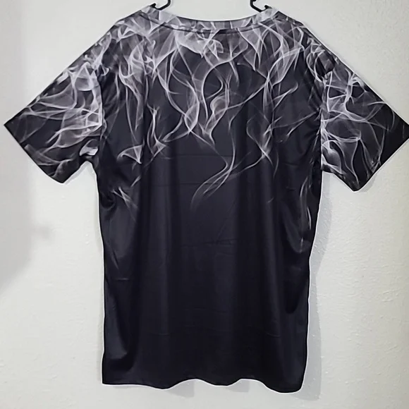 Grey Flame Smoke Luxury Graphic Mens Tee Shirt Dri Fit Tshirt Size 2XL - Picture 8 of 15